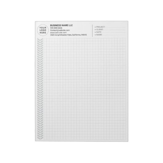 Custom Engineering Graph Pad with Logo, Gray Grids Notitieblok (Linkerzijde)