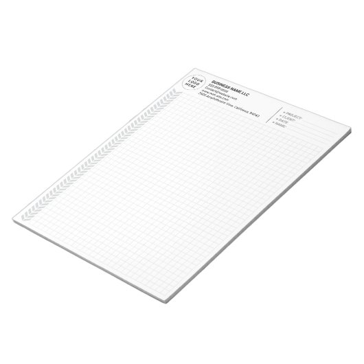 Custom Engineering Graph Pad with Logo, Gray Grids Notitieblok (Schuin)