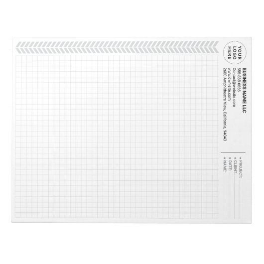 Custom Engineering Graph Pad with Logo, Gray Grids Notitieblok (Voorkant)