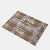 Custom Equestrian Tartan Family Welcome doormat Deurmat (Schuin)