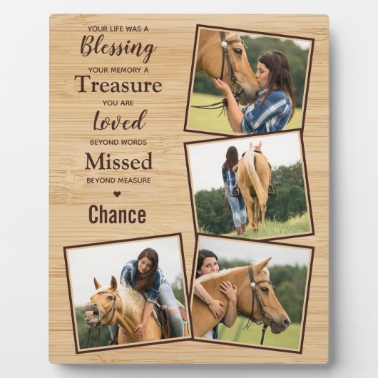 Custom Equine Keepomwille Horse Memorial Fotoplaat (Voorkant)