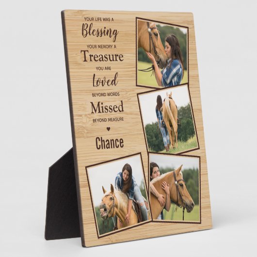 Custom Equine Keepomwille Horse Memorial Fotoplaat (Zijkant)