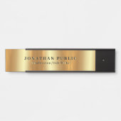 Custom erText Sjabloon Zwart & Goud Trendy Deurbordje (Voorkant)