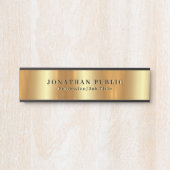 Custom erText Sjabloon Zwart & Goud Trendy Deurbordje (Voorkant)