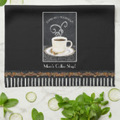 Custom Espresso Coffee Chalkboard Kitchen Decor Theedoek (Gevouwen)