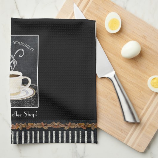 Custom Espresso Coffee Chalkboard Kitchen Decor Theedoek (Quarter Fold)