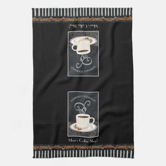 Custom Espresso Coffee Chalkboard Kitchen Decor Theedoek (Verticaal)