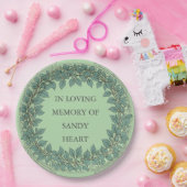 Custom Eucalyptus Funeral – Elegant Memorial Papieren Bordje (Feest)