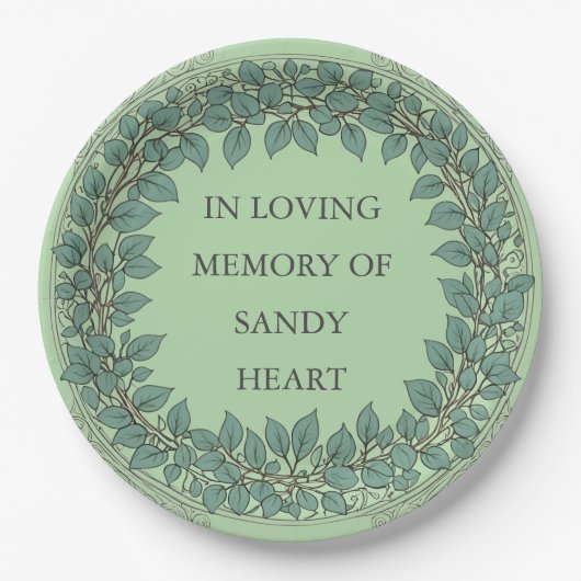 Custom Eucalyptus Funeral – Elegant Memorial Papieren Bordje (Voorkant)