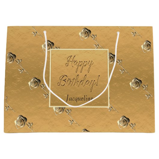 Custom Event 3D Rozen Golden Groot Cadeauzakje (Voorkant)