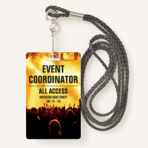 Custom Event Coordinator All Access Concern Pass B Badge