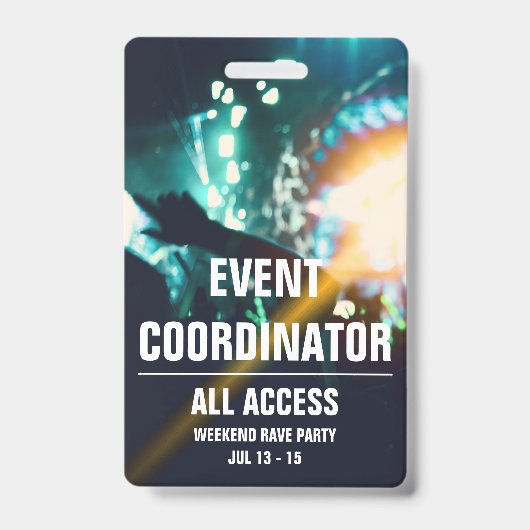 Custom Event Coordinator All Access Concern Pass Badge (Voorkant)