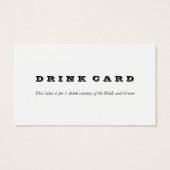 Custom Event Drink Kaarten Visitekaartjes Pack (Achterkant)