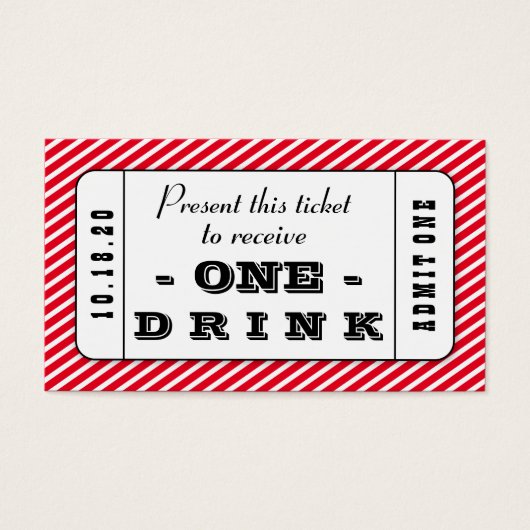 Custom Event Drink Kaarten Visitekaartjes Pack (Voorkant)