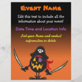 Custom Event Halloween Pirate Pumpkin Flyer (Voorkant)