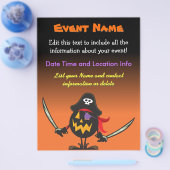 Custom Event Halloween Pirate Pumpkin Flyer (Enkel)