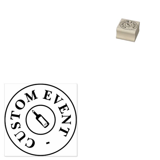 Custom Event Hand Stamp - fles Rubberstempel (Gestempeld)