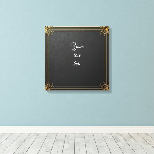 Custom Event Signage –  Gold Lijst Bewerkbaar Canvas Afdruk (Insitu (Houten vloer))