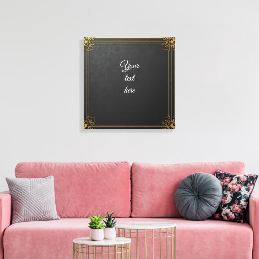 Custom Event Signage –  Gold Lijst Bewerkbaar Canvas Afdruk (Insitu (Woonkamer))