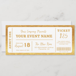 Custom Event Ticket Concert Fake Ticket Wit Goud Kaart