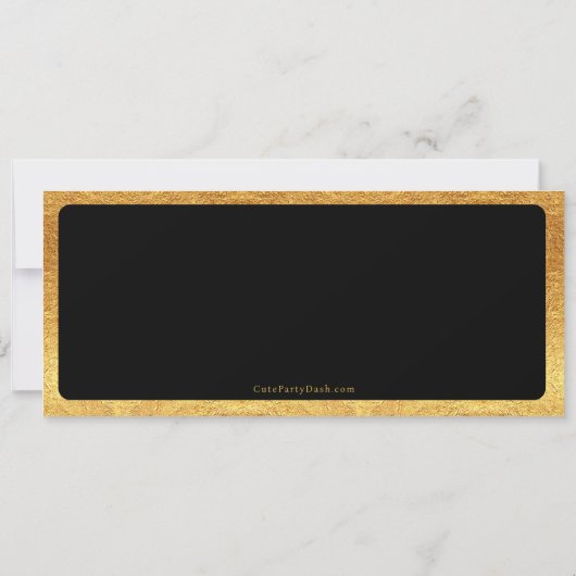 Custom Event Ticket Concert Fake Ticket Zwart Goud Kaart (Achterkant)