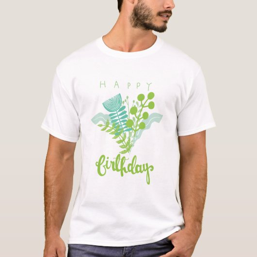 Custom Evergreen Design voor verjaardagen T-shirt (Voorkant)