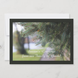 Custom Evergreen Landschap Natuur Foto Donkergroen Feestdagenkaart