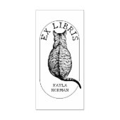 Custom Ex Libris Cat, Boek Rubberstempel (Afrduk)