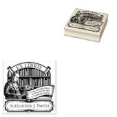 Custom Ex Libris Elegant Classic Quote Rubberstempel (Gestempeld)