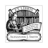 Custom Ex Libris Elegant Classic Quote Rubberstempel (Afrduk)