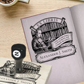 Custom Ex Libris Elegant Classic Quote Rubberstempel
