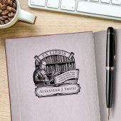 Custom Ex Libris Elegant Classic Quote Rubberstempel