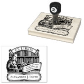 Custom Ex Libris Elegant  Classic Quote Rubberstempel (Gestempeld)