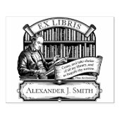 Custom Ex Libris Elegant  Classic Quote Rubberstempel (Afrduk)