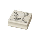Custom Ex Libris, Leuke Kat met boeken Rubberstempel (Stempel)