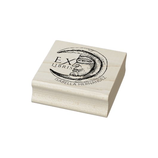 Custom Ex Libris  Mystical Moon Boek Rubberstempel (Stempel)