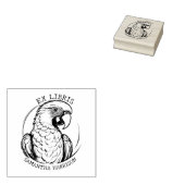 Custom Ex Libris Parrot Vogel, Bibliotheek Dier Rubberstempel (Gestempeld)