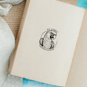 Custom Ex Libris Parrot Vogel, Bibliotheek Dier Rubberstempel