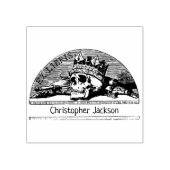 Custom Ex Libris Schedel met Kroon,  Rubberstempel (Afrduk)