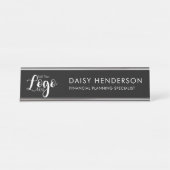 Custom Executive Desk Name Plate with Logo – Bureau Naambordje (Voorkant)