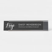 Custom Executive Desk Name Plate with Logo – Bureau Naambordje (Voorkant)