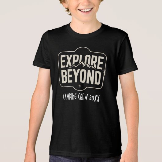 Custom Explore Beyond Camping Crew 2026 Tri-Blend Shirt (Voorkant)