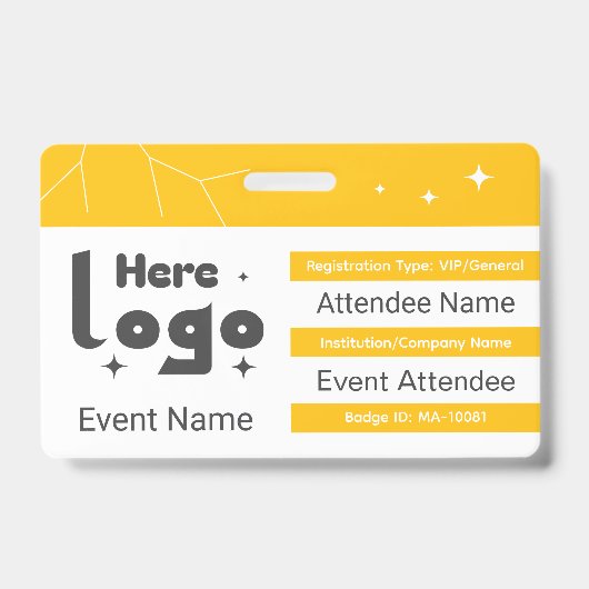 Custom Expo Badge ID With QR Code and Logo (Voorzijde)