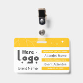 Custom Expo Badge ID With QR Code and Logo (Voorzijde met clip)