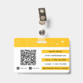 Custom Expo Badge ID With QR Code and Logo (Achterkant met clip)