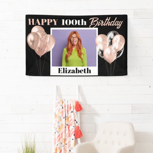 Custom Extra Groot Roos Goud Gepersonaliseerd Verj Spandoek (Insitu)