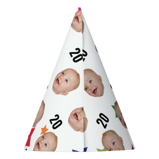 Custom Face 10th 20th 30th 40th 50th 60th Verjaard Feesthoedjes (Achterkant)