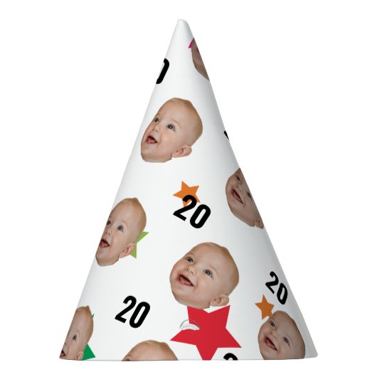 Custom Face 10th 20th 30th 40th 50th 60th Verjaard Feesthoedjes (Rechts)