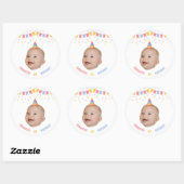 Custom Face 1e 2e 3e 10e 20e verjaardagsfeest Ronde Sticker (Vel)
