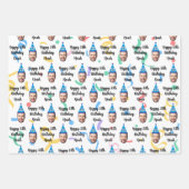 Custom Face 20th 30th 40th 50th 60th 70th Birthday Inpakpapier Vel (Voorkant 3)